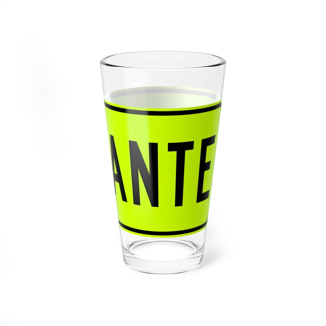 MUTCD-PR W16-9p fluorescent (Puerto Rico) (Road Sign) Pint Glass 16oz - Go Mug Yourself
