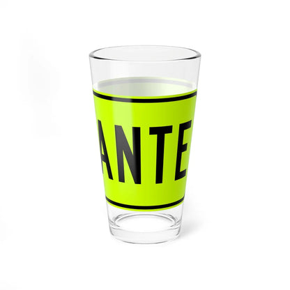 MUTCD-PR W16-9p fluorescent (Puerto Rico) (Road Sign) Pint Glass 16oz - Go Mug Yourself