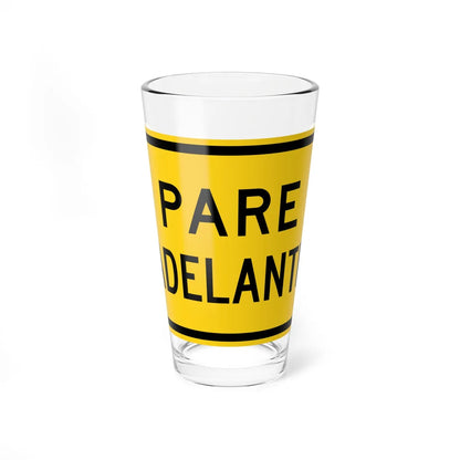 MUTCD-PR W3-1a (Puerto Rico) (Road Sign) Pint Glass 16oz 16oz - Go Mug Yourself