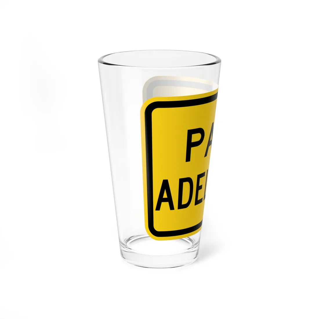 MUTCD-PR W3-1a (Puerto Rico) (Road Sign) Pint Glass 16oz - Go Mug Yourself