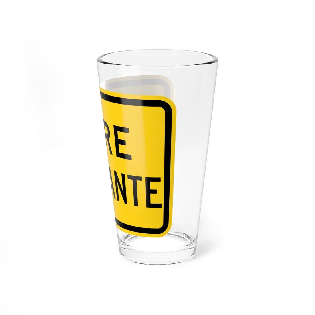 MUTCD-PR W3-1a (Puerto Rico) (Road Sign) Pint Glass 16oz - Go Mug Yourself