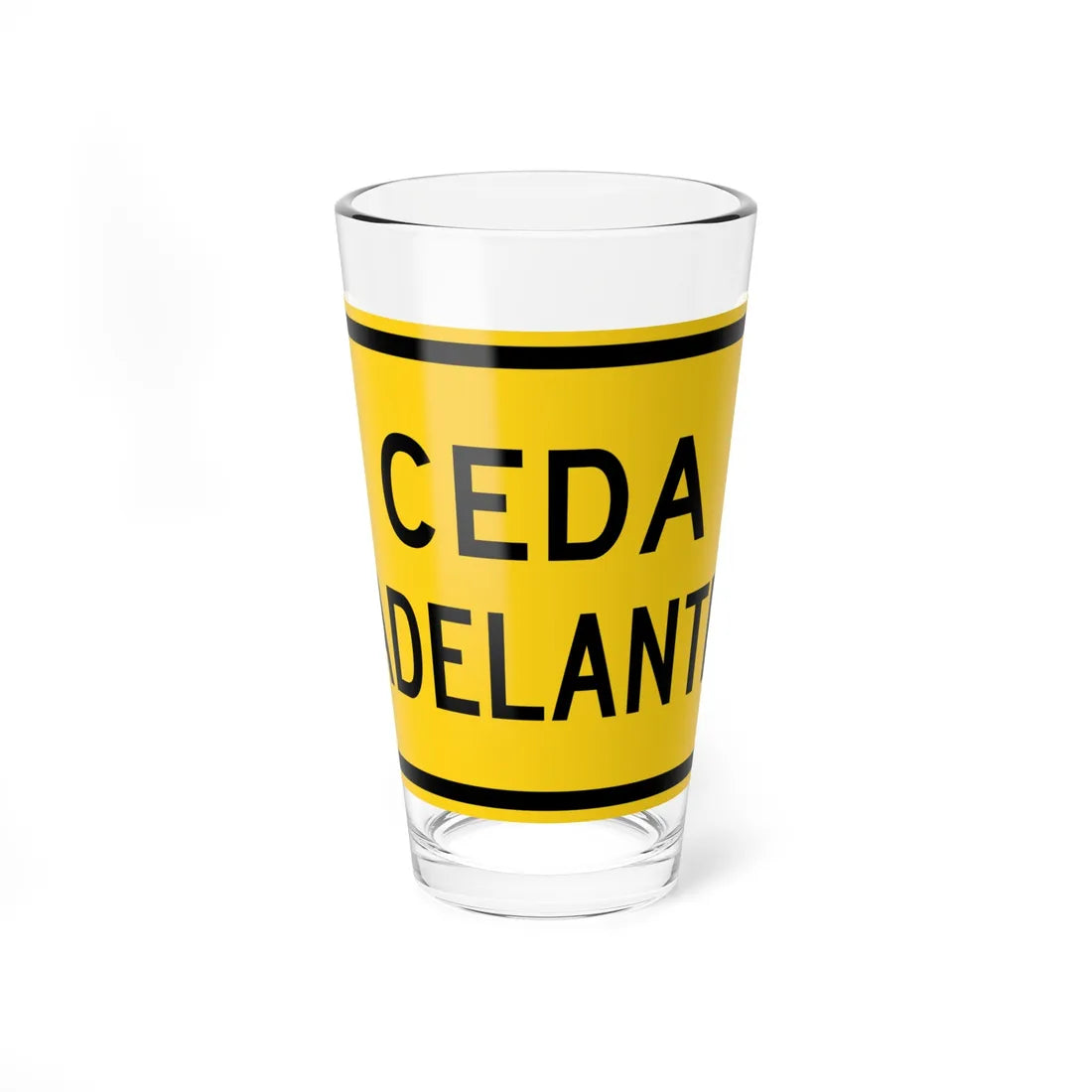 MUTCD-PR W3-2a (Puerto Rico) (Road Sign) Pint Glass 16oz 16oz - Go Mug Yourself