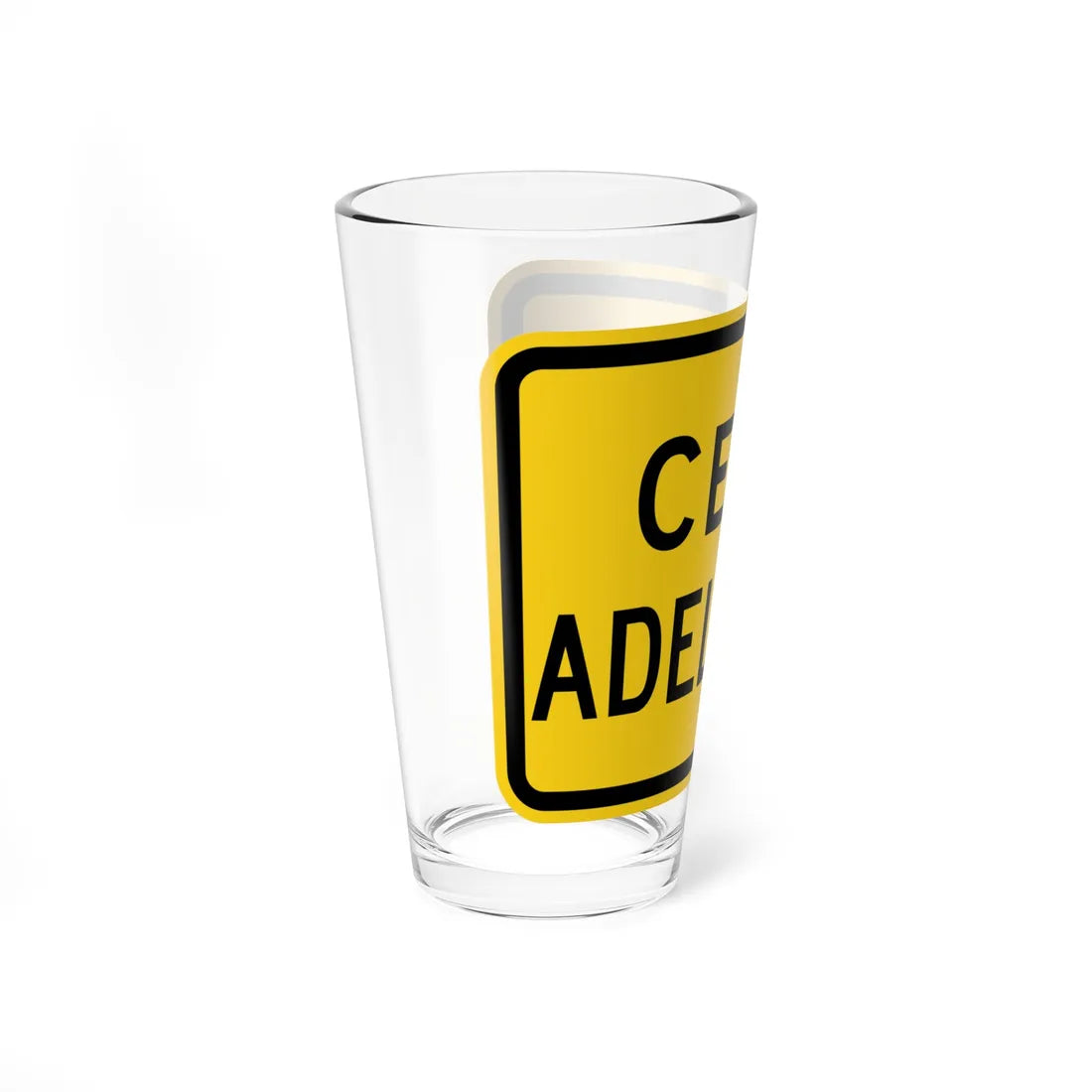 MUTCD-PR W3-2a (Puerto Rico) (Road Sign) Pint Glass 16oz - Go Mug Yourself