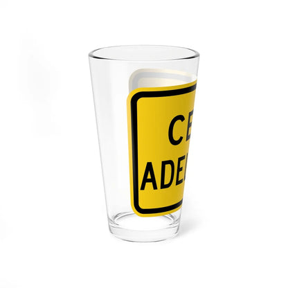 MUTCD-PR W3-2a (Puerto Rico) (Road Sign) Pint Glass 16oz - Go Mug Yourself