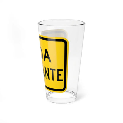 MUTCD-PR W3-2a (Puerto Rico) (Road Sign) Pint Glass 16oz - Go Mug Yourself