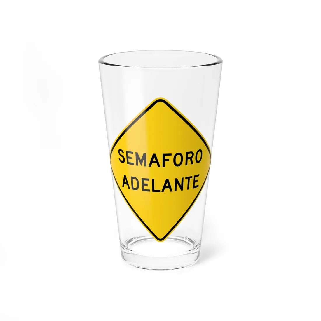 MUTCD-PR W3-3a (Puerto Rico) (Road Sign) Pint Glass 16oz - Go Mug Yourself