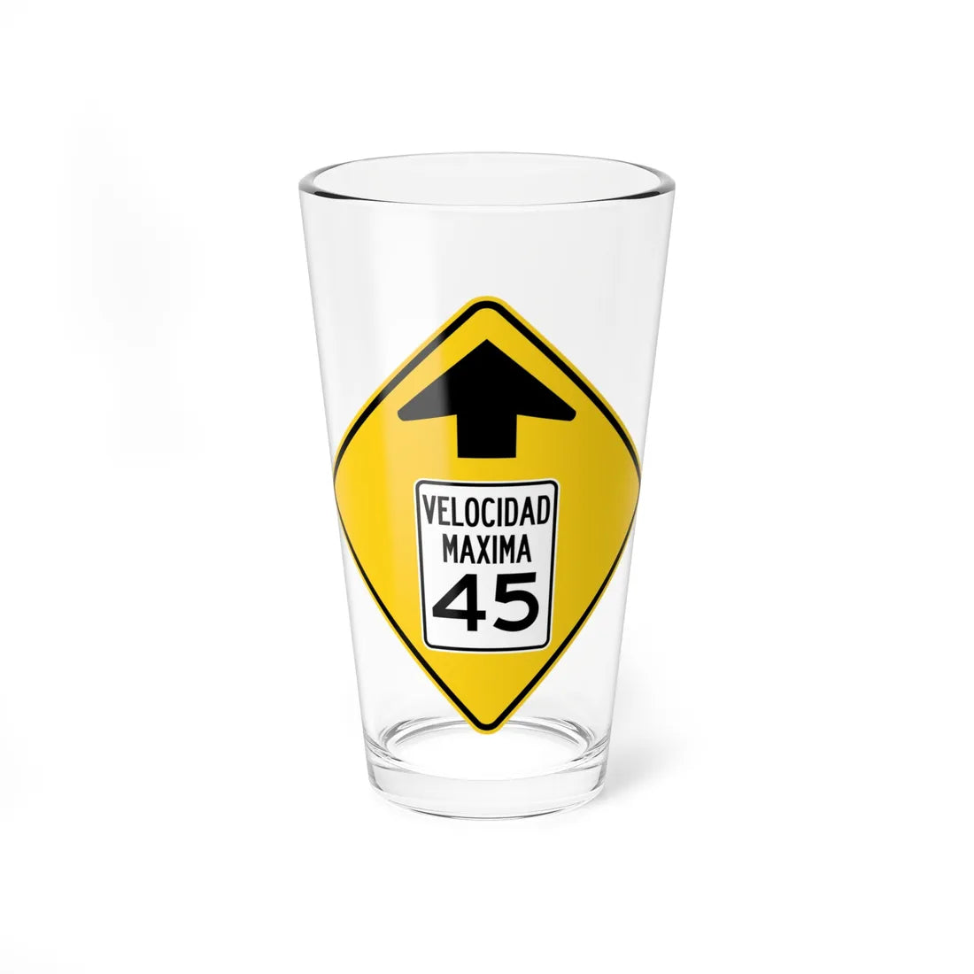 MUTCD-PR W3-5 (Puerto Rico) (Road Sign) Pint Glass 16oz 16oz - Go Mug Yourself