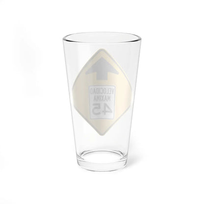 MUTCD-PR W3-5 (Puerto Rico) (Road Sign) Pint Glass 16oz - Go Mug Yourself