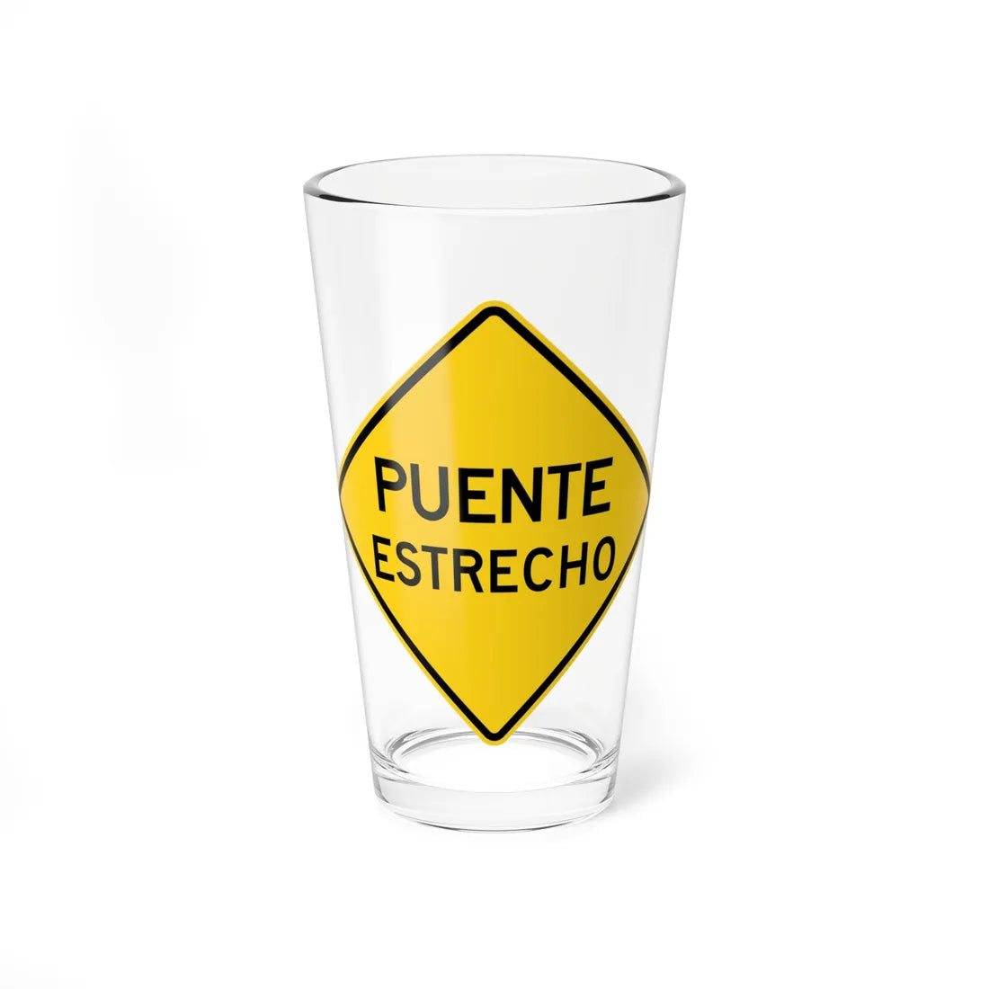 MUTCD-PR W5-2 (Puerto Rico) (Road Sign) Pint Glass 16oz - Go Mug Yourself