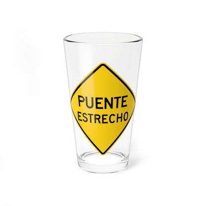 MUTCD-PR W5-2 (Puerto Rico) (Road Sign) Pint Glass 16oz - Go Mug Yourself
