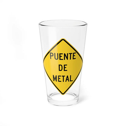 MUTCD-PR W8-16 (Puerto Rico) (Road Sign) Pint Glass 16oz 16oz - Go Mug Yourself