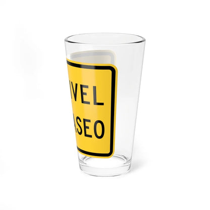 MUTCD-PR W8-17p (Puerto Rico) (Road Sign) Pint Glass 16oz - Go Mug Yourself