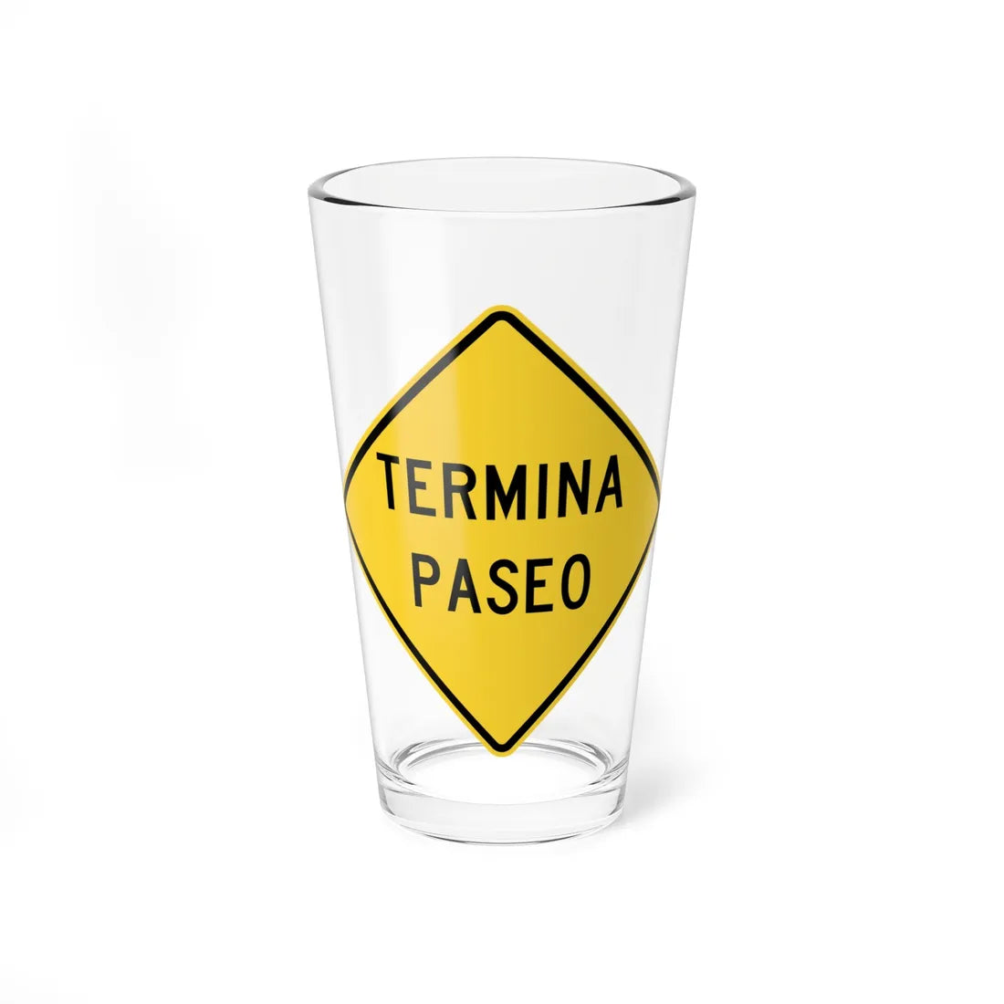 MUTCD-PR W8-25 (Puerto Rico) (Road Sign) Pint Glass 16oz 16oz - Go Mug Yourself
