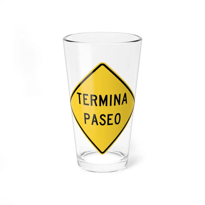 MUTCD-PR W8-25 (Puerto Rico) (Road Sign) Pint Glass 16oz 16oz - Go Mug Yourself