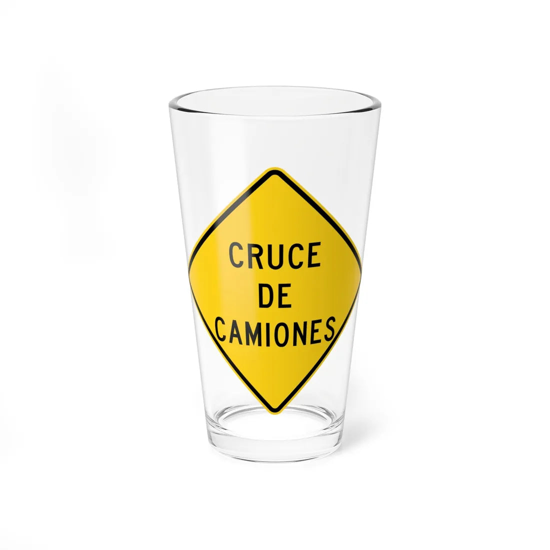 MUTCD-PR W8-6 (Puerto Rico) (Road Sign) Pint Glass 16oz 16oz - Go Mug Yourself