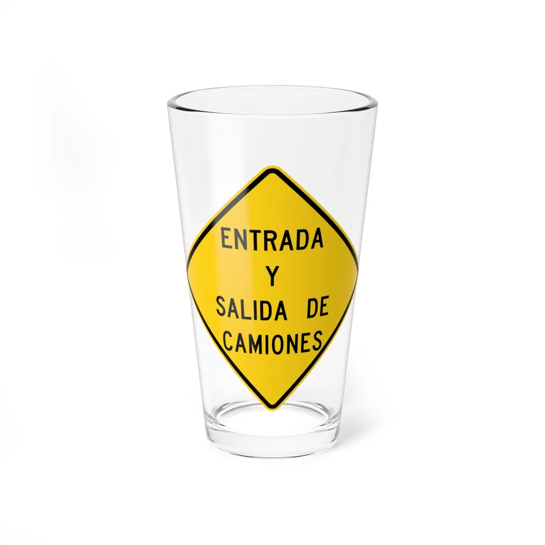 MUTCD-PR W8-6a (Puerto Rico) (Road Sign) Pint Glass 16oz - Go Mug Yourself