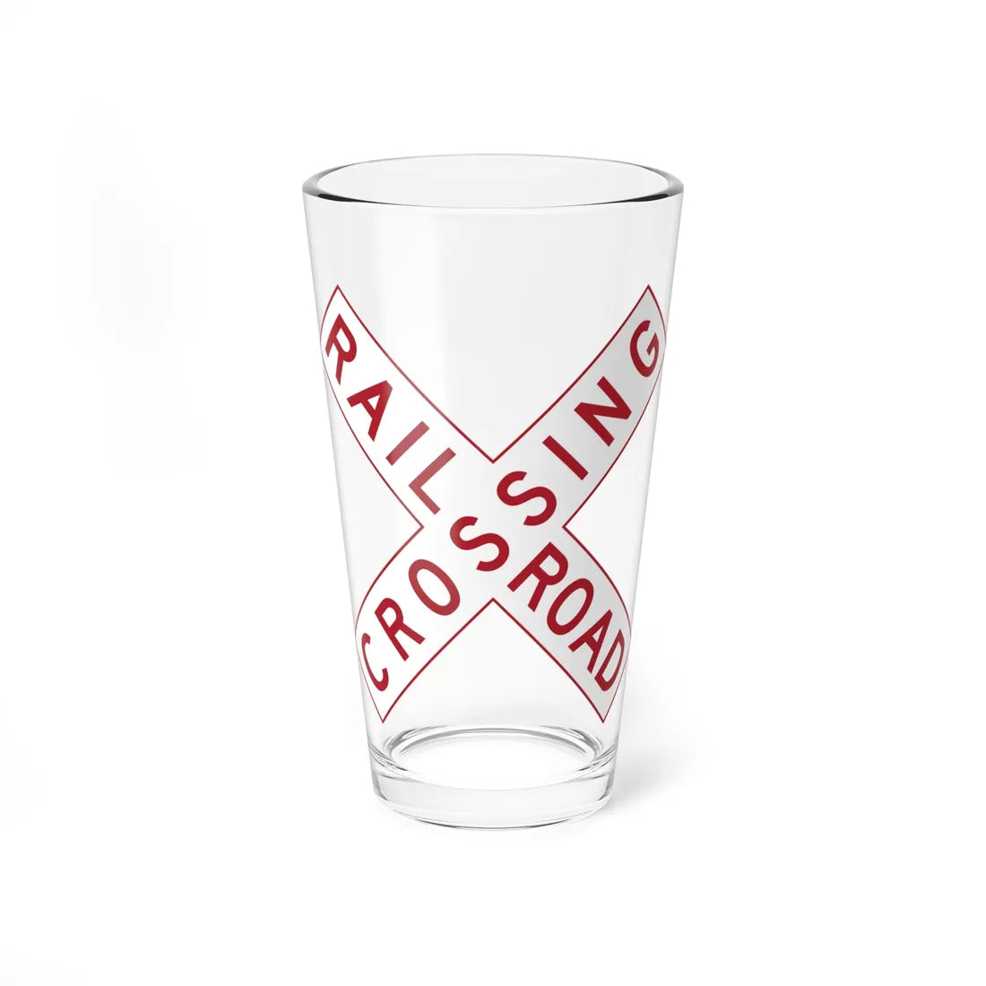 MUTCD R15-1 Buckeye Crossbuck (Ohio) (Road Sign) Pint Glass 16oz 16oz - Go Mug Yourself