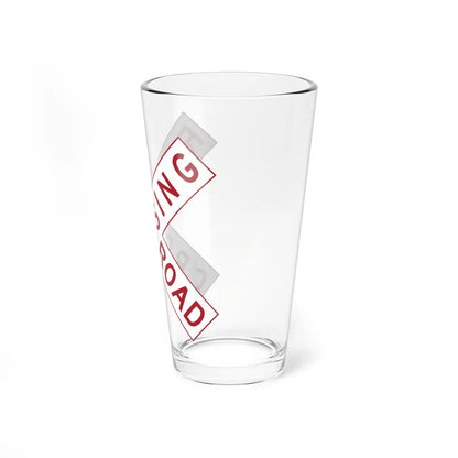 MUTCD R15-1 Buckeye Crossbuck (Ohio) (Road Sign) Pint Glass 16oz - Go Mug Yourself