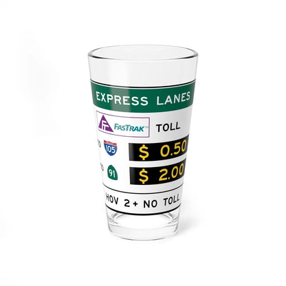 MUTCD R3-48a California (California) (Road Sign) Pint Glass 16oz 16oz - Go Mug Yourself