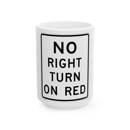 MUTCD-TX R10-11T (Texas) (Road Sign) White Coffee Mug 15oz - Go Mug Yourself