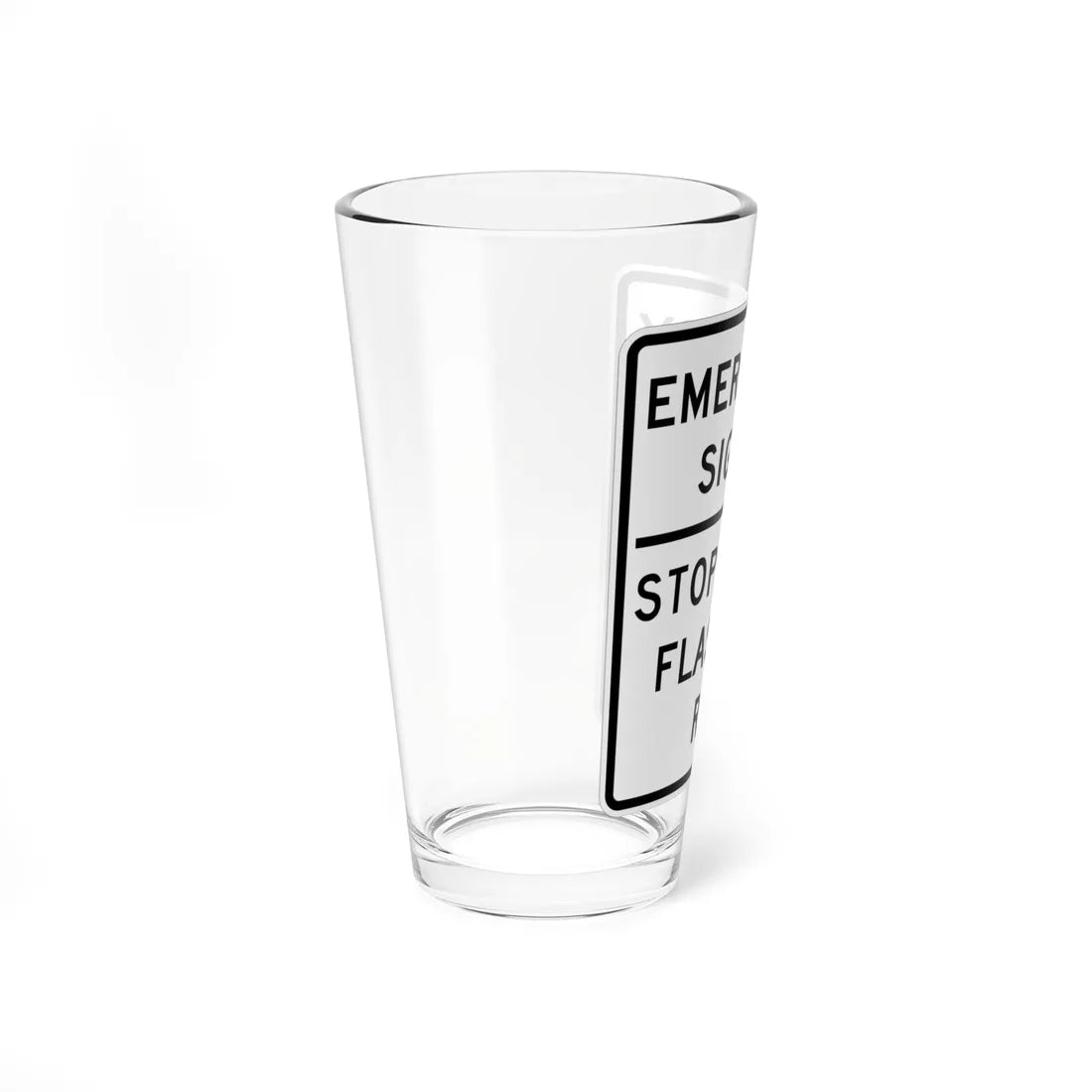 MUTCD-TX R10-14T (Texas) (Road Sign) Pint Glass 16oz - Go Mug Yourself