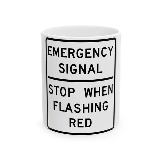 MUTCD-TX R10-14T (Texas) (Road Sign) White Coffee Mug 11oz - Go Mug Yourself