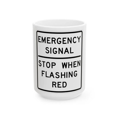 MUTCD-TX R10-14T (Texas) (Road Sign) White Coffee Mug 15oz - Go Mug Yourself