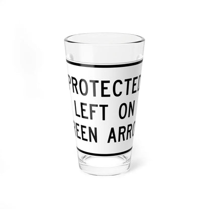 MUTCD-TX R10-9T (Texas) (Road Sign) Pint Glass 16oz 16oz - Go Mug Yourself