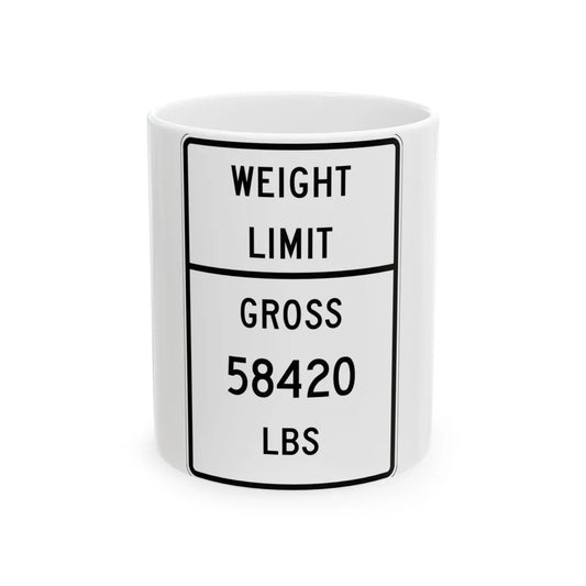 MUTCD-TX R12-1T (Texas) (Road Sign) White Coffee Mug 11oz - Go Mug Yourself
