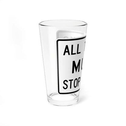 MUTCD-TX R13-1aT (Texas) (Road Sign) Pint Glass 16oz - Go Mug Yourself