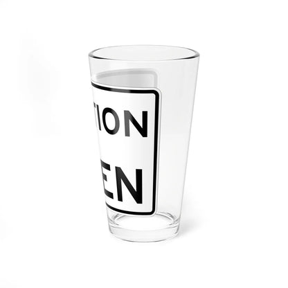MUTCD-TX R13-7aTP (Texas) (Road Sign) Pint Glass 16oz - Go Mug Yourself