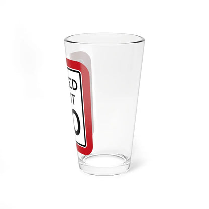 MUTCD-TX R2-1T (Texas) (Road Sign) Pint Glass 16oz - Go Mug Yourself