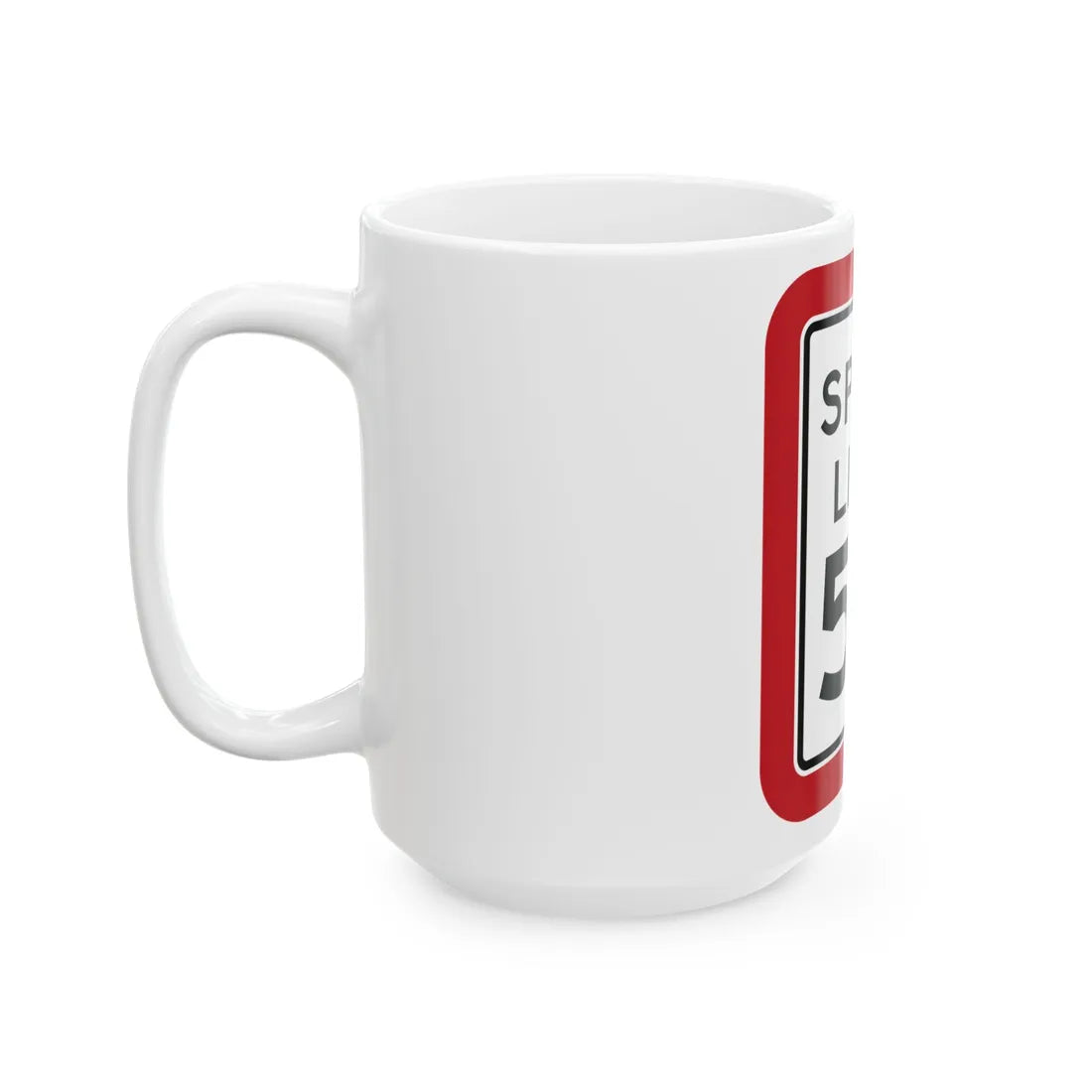 MUTCD-TX R2-1T (Texas) (Road Sign) White Coffee Mug - Go Mug Yourself