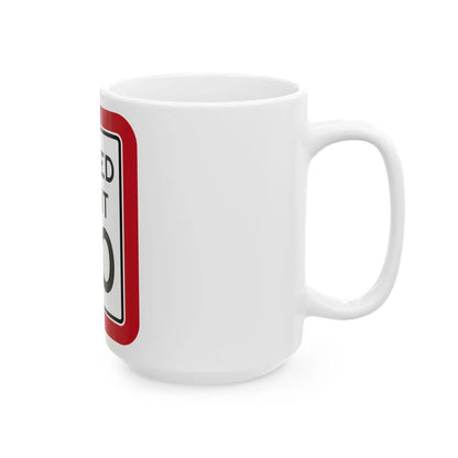 MUTCD-TX R2-1T (Texas) (Road Sign) White Coffee Mug - Go Mug Yourself
