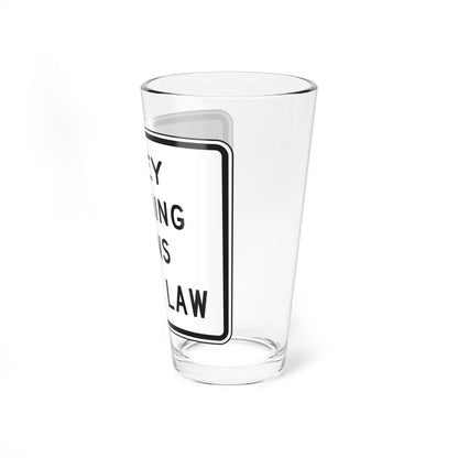 MUTCD-TX R20-3T (Texas) (Road Sign) Pint Glass 16oz - Go Mug Yourself