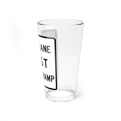MUTCD-TX R3-33aTL (Texas) (Road Sign) Pint Glass 16oz - Go Mug Yourself