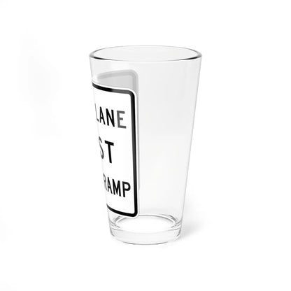 MUTCD-TX R3-33aTR (Texas) (Road Sign) Pint Glass 16oz - Go Mug Yourself