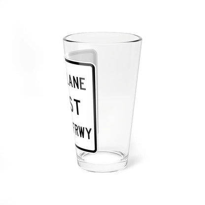 MUTCD-TX R3-33bTL (Texas) (Road Sign) Pint Glass 16oz - Go Mug Yourself