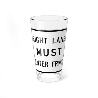 MUTCD-TX R3-33bTR (Texas) (Road Sign) Pint Glass 16oz 16oz - Go Mug Yourself