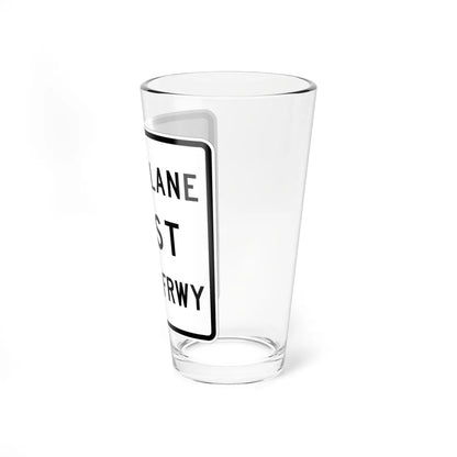 MUTCD-TX R3-33bTR (Texas) (Road Sign) Pint Glass 16oz - Go Mug Yourself