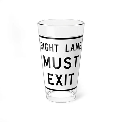 MUTCD-TX R3-33TR (Texas) (Road Sign) Pint Glass 16oz 16oz - Go Mug Yourself