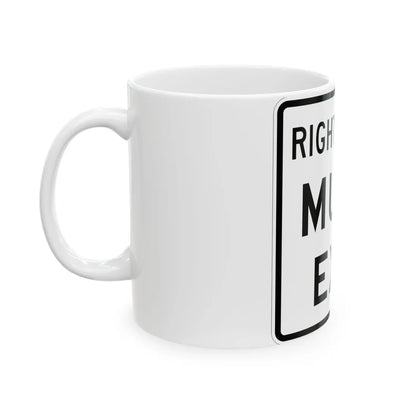 MUTCD-TX R3-33TR (Texas) (Road Sign) White Coffee Mug - Go Mug Yourself
