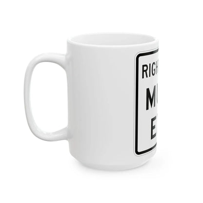 MUTCD-TX R3-33TR (Texas) (Road Sign) White Coffee Mug - Go Mug Yourself