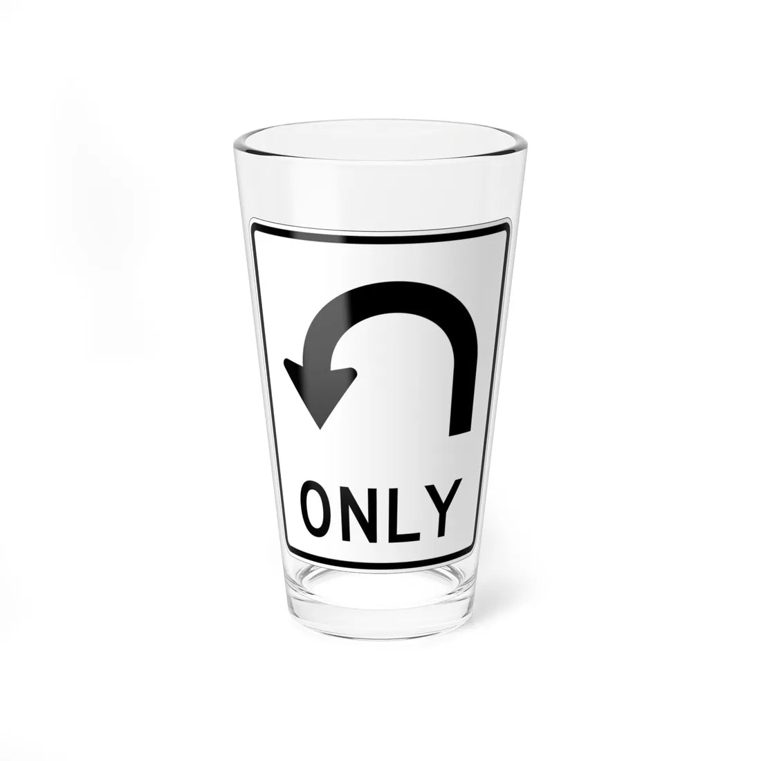 MUTCD-TX R3-8uT (Texas) (Road Sign) Pint Glass 16oz - Go Mug Yourself