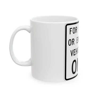 MUTCD-TX R5-11T (Texas) (Road Sign) White Coffee Mug - Go Mug Yourself