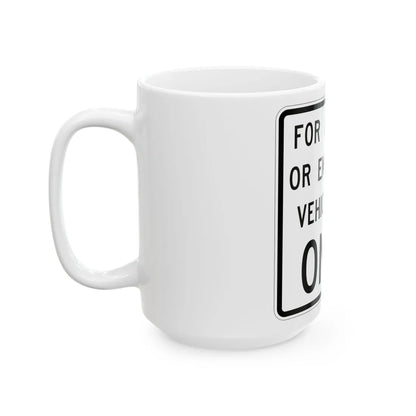 MUTCD-TX R5-11T (Texas) (Road Sign) White Coffee Mug - Go Mug Yourself