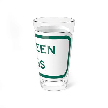 MUTCD-TX R7-202aTP GRN (Texas) (Road Sign) Pint Glass 16oz - Go Mug Yourself