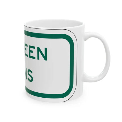 MUTCD-TX R7-202aTP GRN (Texas) (Road Sign) White Coffee Mug - Go Mug Yourself