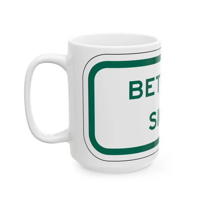 MUTCD-TX R7-202aTP GRN (Texas) (Road Sign) White Coffee Mug - Go Mug Yourself
