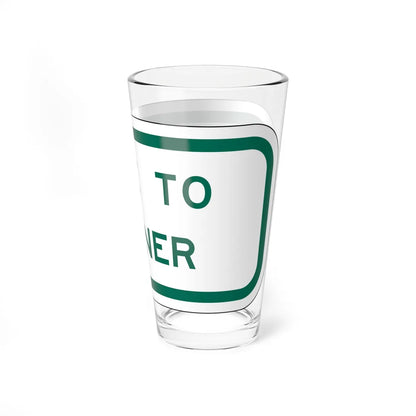 MUTCD-TX R7-202bTP GRN (Texas) (Road Sign) Pint Glass 16oz - Go Mug Yourself